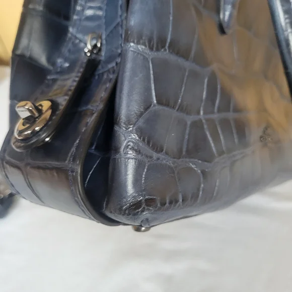 Coach Croc Embossed Leather Brooklyn 28 Caryall - Picture 8 of 16